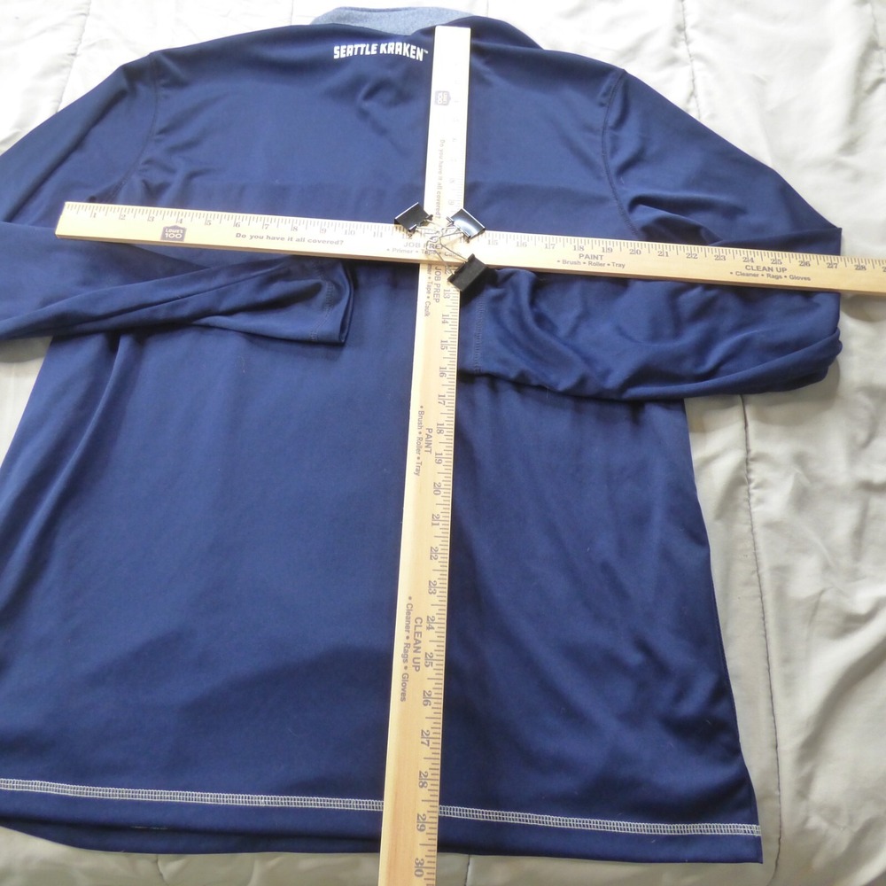 NHL Seattle Kracken Mens 1/4 Zip Pullover Long Sleeve Blue Size XL - Picture 7 of 7